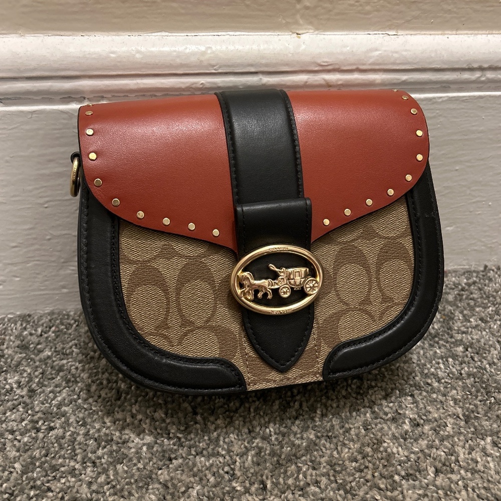 Coach Purse C3593 Georgia Saddle Bag - Picture 1 of 5